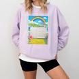 Frutiger Aero Aesthetic Rainbow Glitch Art Premium Tri-Blend Comfort Colors Sweatshirt Crimson