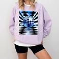 Frutiger Aero Aesthetic Tech Checkered Room Orb Sky Comfort Colors Sweatshirt Crimson