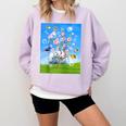 Frutiger Aero Aesthetic Tech Cherry Blossom Fishes Bubbles Raglan Baseball Tee Comfort Colors Sweatshirt Crimson