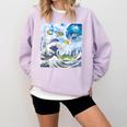 Frutiger Aero Aesthetic Tech Great Wave Of Kanagawa Fishes Comfort Colors Sweatshirt Crimson Frutiger Aero Aesthetic Tech Great Wave Of Kanagawa Fishes Comfort Colors Sweatshirt Crimson