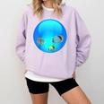 Frutiger Aero Aesthetic Tech Orb Fishes Raglan Baseball Tee Comfort Colors Sweatshirt Crimson