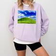 Frutiger Aero Meadow Aesthetic Y2k 2000s Ironic Nostalgic Comfort Colors Sweatshirt Crimson
