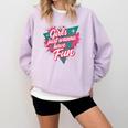 Girls Just Wanna Have Fun Retro 80s Nostalgia Night Out Comfort Colors Sweatshirt Crimson Girls Just Wanna Have Fun Retro 80s Nostalgia Night Out Comfort Colors Sweatshirt Crimson