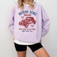 Hotrod Rebel Automotive Nostalgia Old Car Distressed Premium Tri-Blend Comfort Colors Sweatshirt Crimson