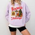 I'm Booked For The Holidays Christmas Reading Bookworm Xmas Comfort Colors Sweatshirt Crimson