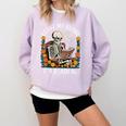 Leave Me Alone Skeleton Reading Book Floral Moon Librarian Comfort Colors Sweatshirt Crimson Leave Me Alone Skeleton Reading Book Floral Moon Librarian Comfort Colors Sweatshirt Crimson