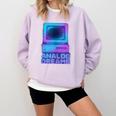 Lofi Reverie Analog Dreams Pixel 90s Desktop VHS Nostalgia Comfort Colors Sweatshirt Crimson