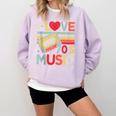 I Love 70's Music Retro Style Nostalgia Cassette 1970s Party Comfort Colors Sweatshirt Crimson