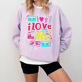 I Love The 90'S 90s Nostalgia Comfort Colors Sweatshirt Crimson