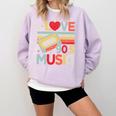I Love 90's Music Retro Style Nostalgia Cassette 1990s Party Premium Tri-Blend Comfort Colors Sweatshirt Crimson