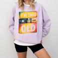 Im This Old Retro 80s 90s VHS Cassette Floppy Disk Nostalgia Comfort Colors Sweatshirt Crimson