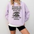 Please Be Patient With Me I'm From The 1900s Funny Premium Tri-Blend Comfort Colors Sweatshirt Crimson