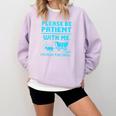 Please Be Patient With Me I'm From The 1900s Pixel Wagon Comfort Colors Sweatshirt Crimson