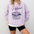 Please Be Patient With Me I'm From The 1900s Rustic Western Comfort Colors Sweatshirt Crimson