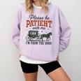 Please Be Patient I'm From The 1900s Throwback Comfort Colors Sweatshirt Crimson
