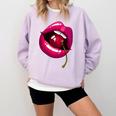 Rainbow Lips With a Cherry In The Mouth 80s Nostalgia Premium Tri-Blend Comfort Colors Sweatshirt Crimson Rainbow Lips With a Cherry In The Mouth 80s Nostalgia Premium Tri-Blend Comfort Colors Sweatshirt Crimson