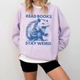 Read Books Stay Weird Comfort Colors Sweatshirt Crimson