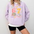 Reading 67 Teacher Six Seven Reading 6 7 Book Lover Comfort Colors Sweatshirt Crimson