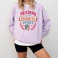 Reading Is My Favorite Sport Book Lover Keepsake For Women Comfort Colors Sweatshirt Crimson