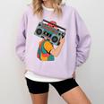 Retro 90s Boombox Nostalgia Party For Music Lovers Men Women Comfort Colors Sweatshirt Crimson