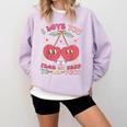 Retro Cherry Love 90s Nostalgia Comfort Colors Sweatshirt Crimson