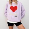 Retro Gamer 1 Life Pixel Heart – 8-Bit Gaming Nostalgia Comfort Colors Sweatshirt Crimson