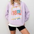 Retro It's My 18th Birthday Boho Nostalgia Women Kids Comfort Colors Sweatshirt Crimson Retro It's My 18th Birthday Boho Nostalgia Women Kids Comfort Colors Sweatshirt Crimson