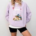 Retro Just A Girl Who Love Dogs Books And Coffee Bookworm Comfort Colors Sweatshirt Crimson