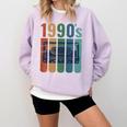 Retro Nineties Style Audio Tape Nostalgia Year 1990 Premium Tri-Blend Comfort Colors Sweatshirt Crimson