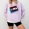 Retro VHS Vaporwave Video Cassette Nostalgia Geek Chic Comfort Colors Sweatshirt Crimson