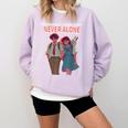 Running Together Always Connected Anime Nostalgia Message Comfort Colors Sweatshirt Crimson