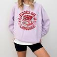 Valentine Book Lover Books Are My Love Language Women Girl Comfort Colors Sweatshirt Crimson Valentine Book Lover Books Are My Love Language Women Girl Comfort Colors Sweatshirt Crimson