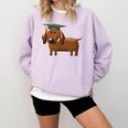 2018 Dog Graduation Shirt Dachshund Graduation For Men Women Kids Comfort Colors Sweatshirt Orchid