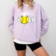 2018 Softball Senior Graduation Shirt For Girls Grad Comfort Colors Sweatshirt Orchid
