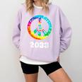 2033 Graduation Class Year Tie Dye Peace Sign Comfort Colors Sweatshirt Orchid