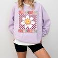 3rd Grade Graduation Cute Groovy Last Day Of Third Grade Comfort Colors Sweatshirt Orchid