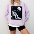 Aesthetic Spaceman Astronaut On The Moon Space Introvert Comfort Colors Sweatshirt Orchid