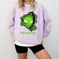 Alien Face Ew People UFO Introvert Meme Men Women Kids Comfort Colors Sweatshirt Orchid
