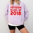 & Red Class Of 2018 Senior Graduation T Shirt Comfort Colors Sweatshirt Orchid