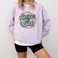 Anxious But Cute Introvert Floral Social Anxiety Comfort Colors Sweatshirt Orchid