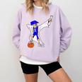 Basketball Dabbing Shirt Senior Graduation Him Her Comfort Colors Sweatshirt Orchid