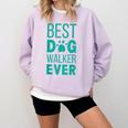 Best Dog Walker Ever Graduation New Shirt Dog Lover Comfort Colors Sweatshirt Orchid