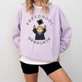 Boys Girls Preschool Graduate Sloth Graduation Cap Comfort Colors Sweatshirt Orchid