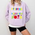 My Brother Graduated Kindergarten Class Of 2025 Graduation Comfort Colors Sweatshirt Orchid