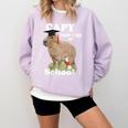Capy Last Day Of School Capybara Graduation Quote Comfort Colors Sweatshirt Orchid