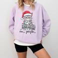 Cat Ew People Adult Humor Introvert Anti-Social Comfort Colors Sweatshirt Orchid
