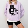 Cat What Humor Introvert Anti-Social Comfort Colors Sweatshirt Orchid Cat What Humor Introvert Anti-Social Comfort Colors Sweatshirt Orchid