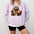 Cat Lover I'd Rather Be Home With My Cats Introvert Cozy Comfort Colors Sweatshirt Orchid
