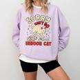 Cat Lover Sorry Cant Go Im An Indoor Introvert Cat Mom Comfort Colors Sweatshirt Orchid