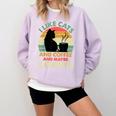 Cats Coffee & 3 People Tee Cute Font Introvert Humor Comfort Colors Sweatshirt Orchid Cats Coffee & 3 People Tee Cute Font Introvert Humor Comfort Colors Sweatshirt Orchid